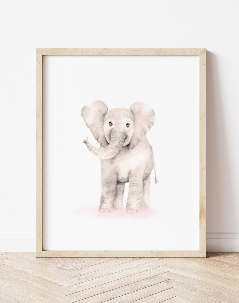 Elephant Nursery Art Print - Sweet Blush - Studio Q - Art by Nicky Quartermaine Scott