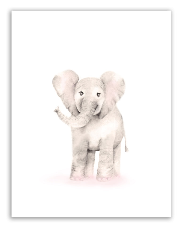 Elephant Nursery Art Print - Sweet Blush - Studio Q - Art by Nicky Quartermaine Scott