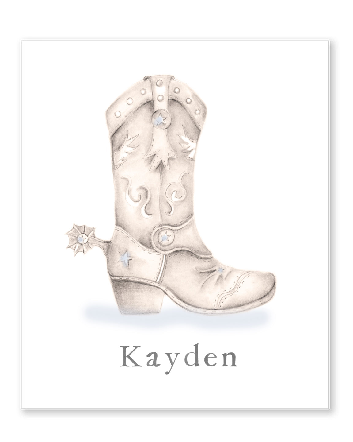 Personalized Cowboy Boot Print - Studio Q - Art by Nicky Quartermaine Scott