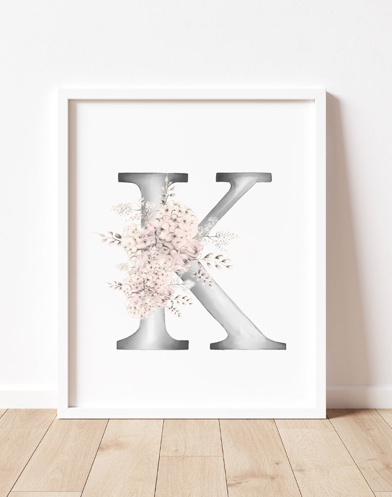 Flower Letter Monogram Art Print- Studio Q - Art by Nicky Quartermaine Scott