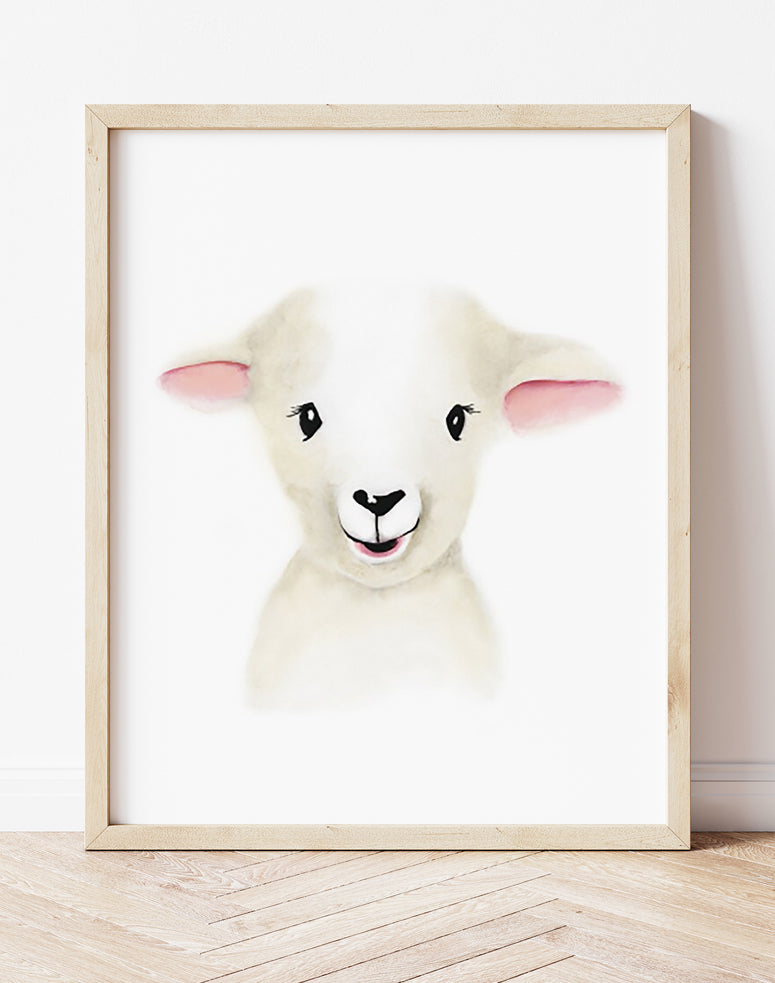 Lamb Nursery Art Print- Studio Q - Art by Nicky Quartermaine Scott