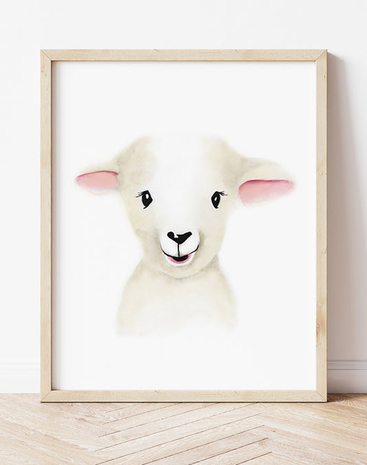Lamb Nursery Art Print- Studio Q - Art by Nicky Quartermaine Scott
