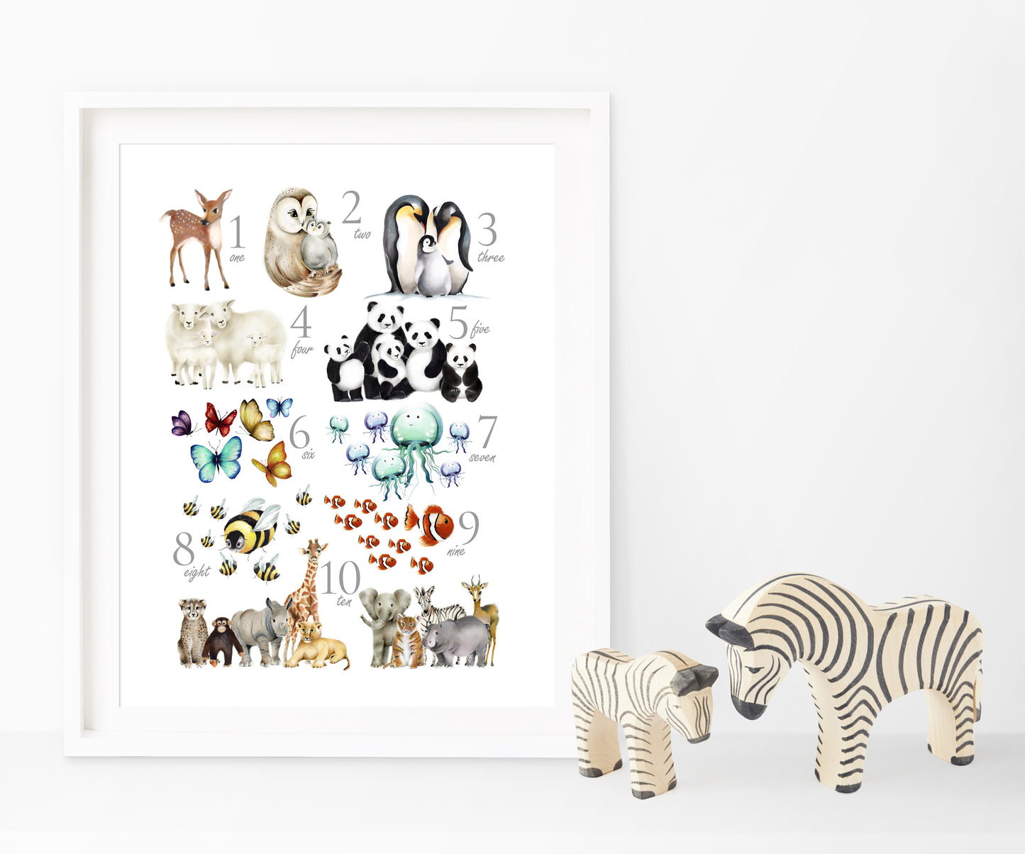 Animal Numbers Print - Studio Q - Art by Nicky Quartermaine Scott