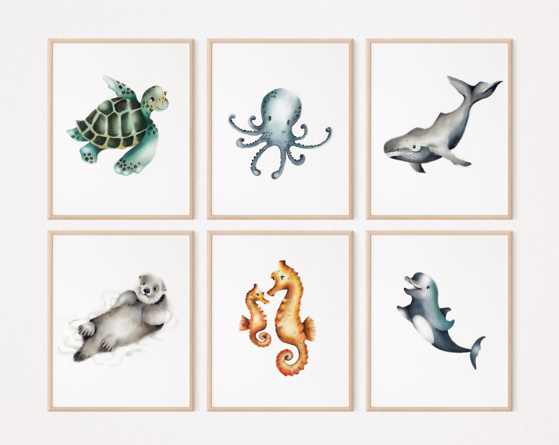 Ocean Friends Prints - Set of 6 - Studio Q - Art by Nicky Quartermaine Scott