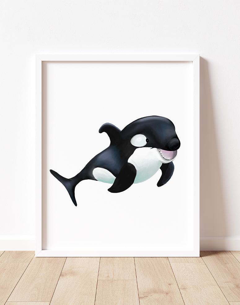 Orca Whale Nursery Art Print- Studio Q - Art by Nicky Quartermaine Scott