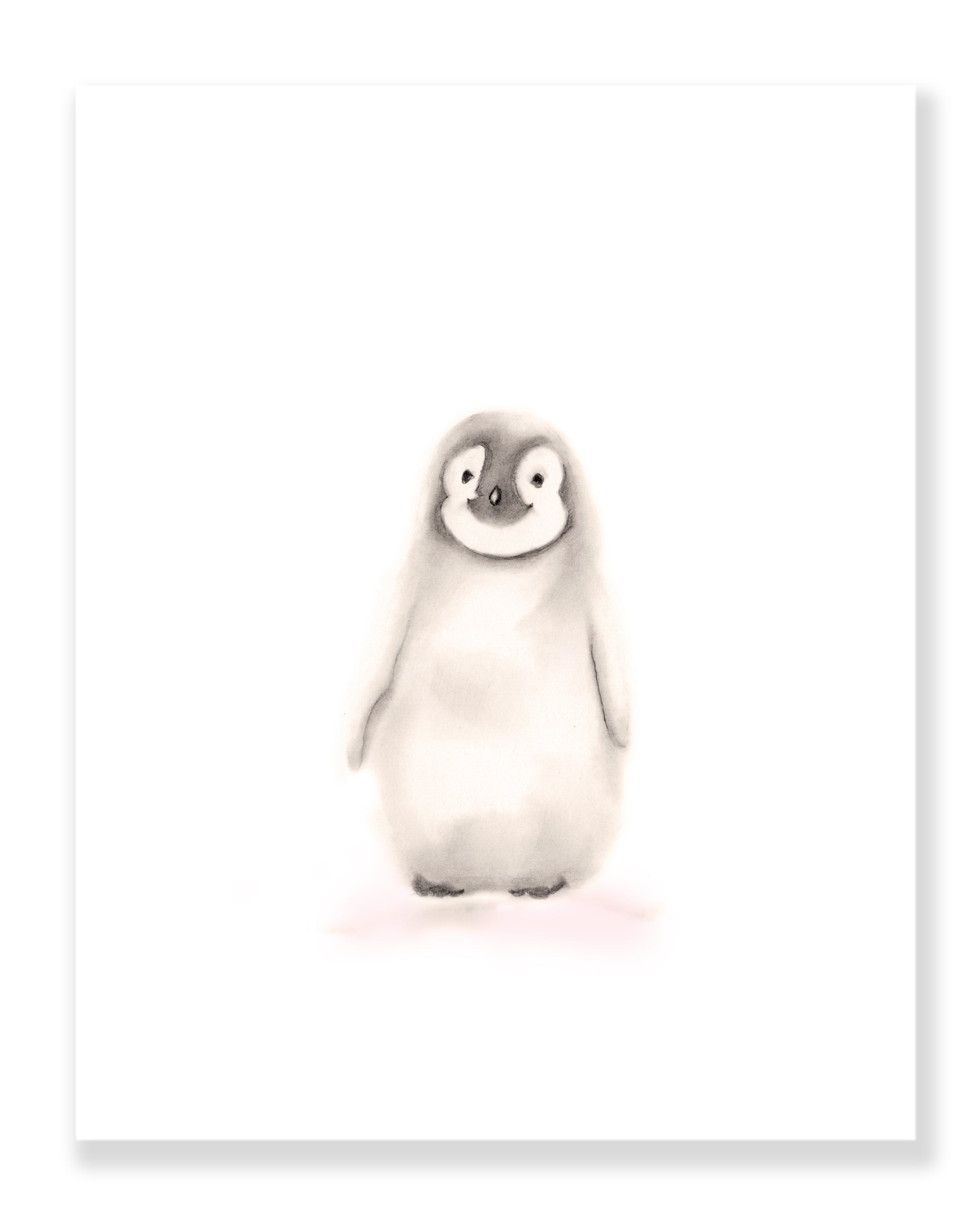 Penguin Nursery Print in Sweet Blush- Studio Q - Art by Nicky Quartermaine Scott