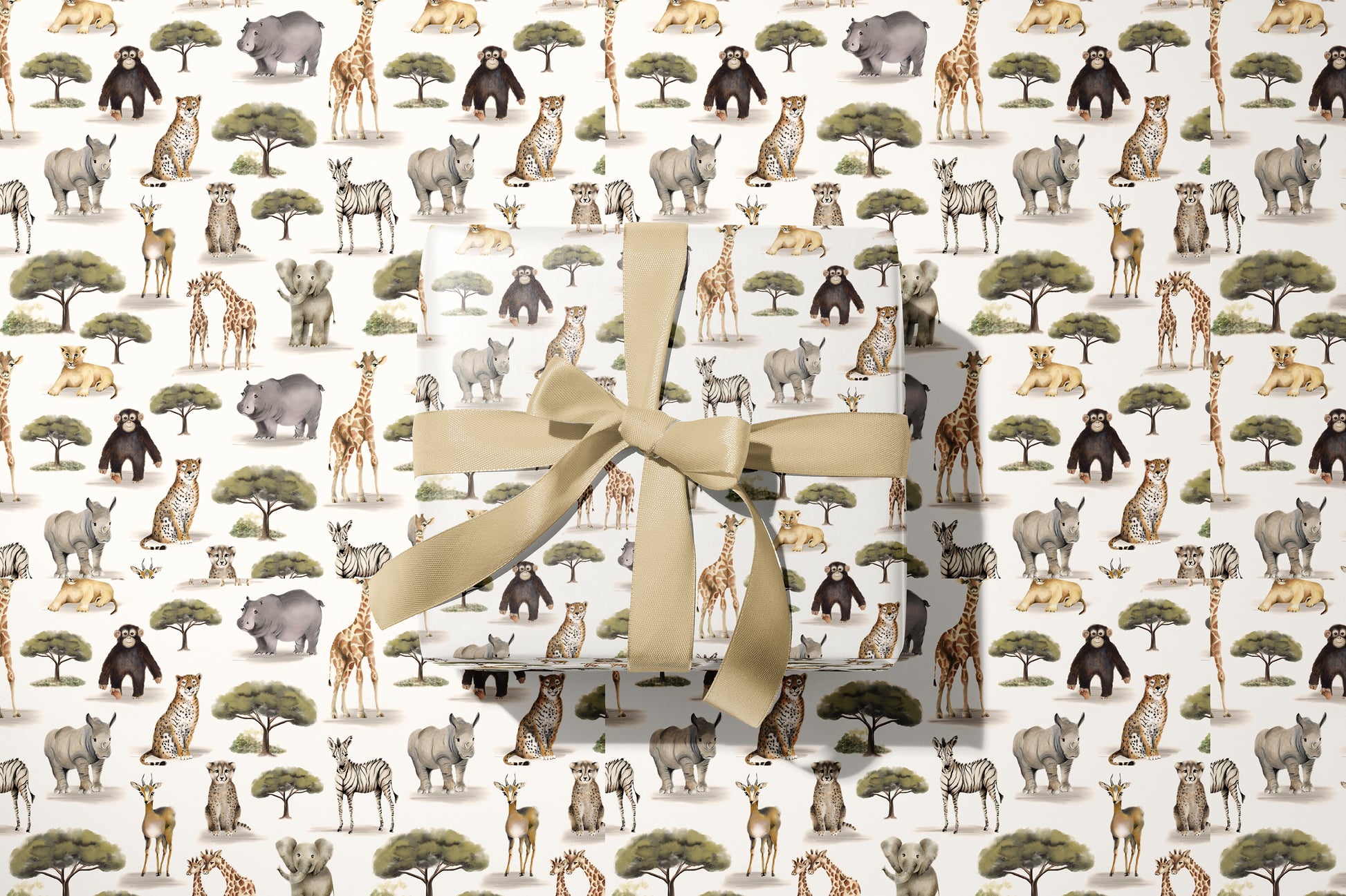 Safari Wild Wrapping Paper- Studio Q - Art by Nicky Quartermaine Scott