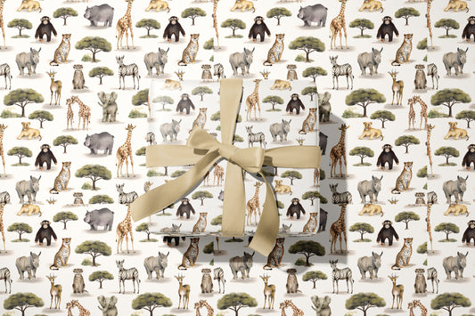 Safari Wild Wrapping Paper- Studio Q - Art by Nicky Quartermaine Scott