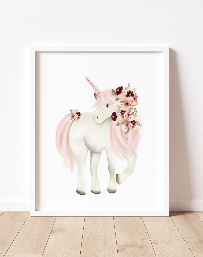 Unicorn Flower Crown Print - Studio Q - Art by Nicky Quartermaine Scott